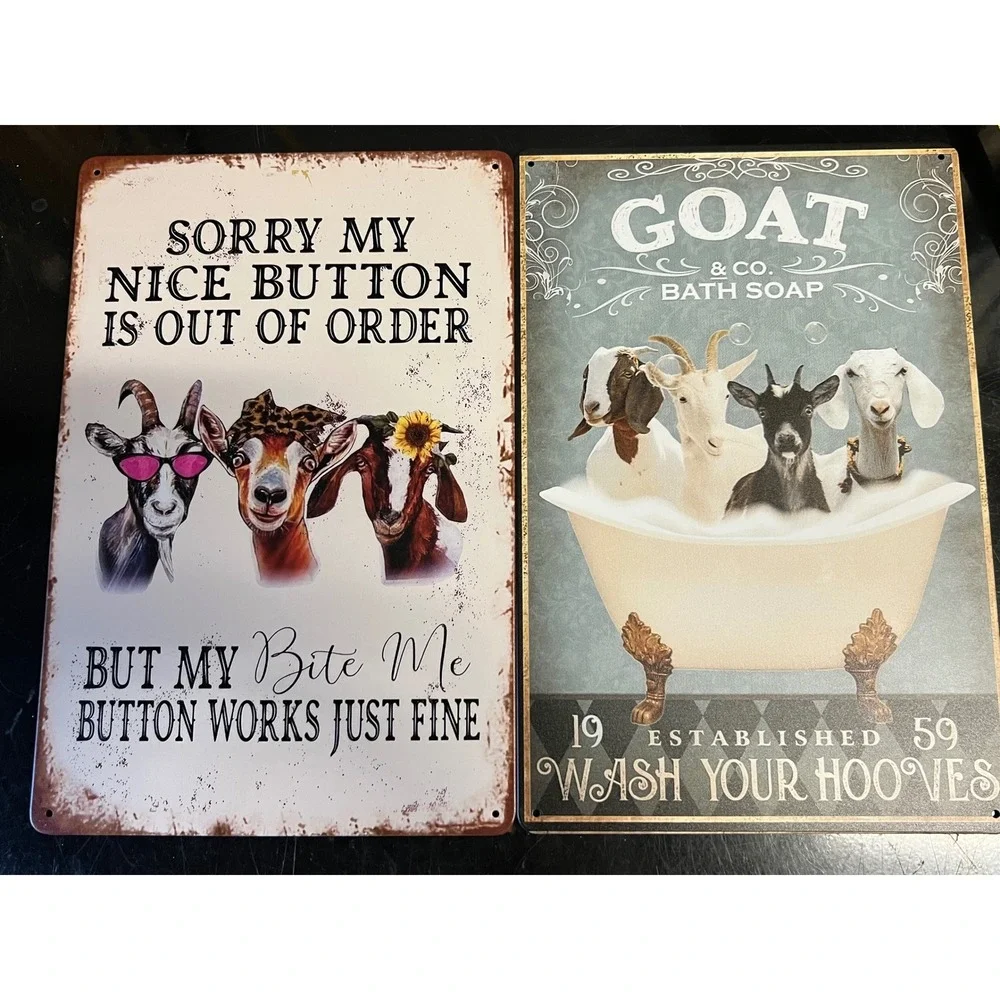 Funny Goat Sign Set